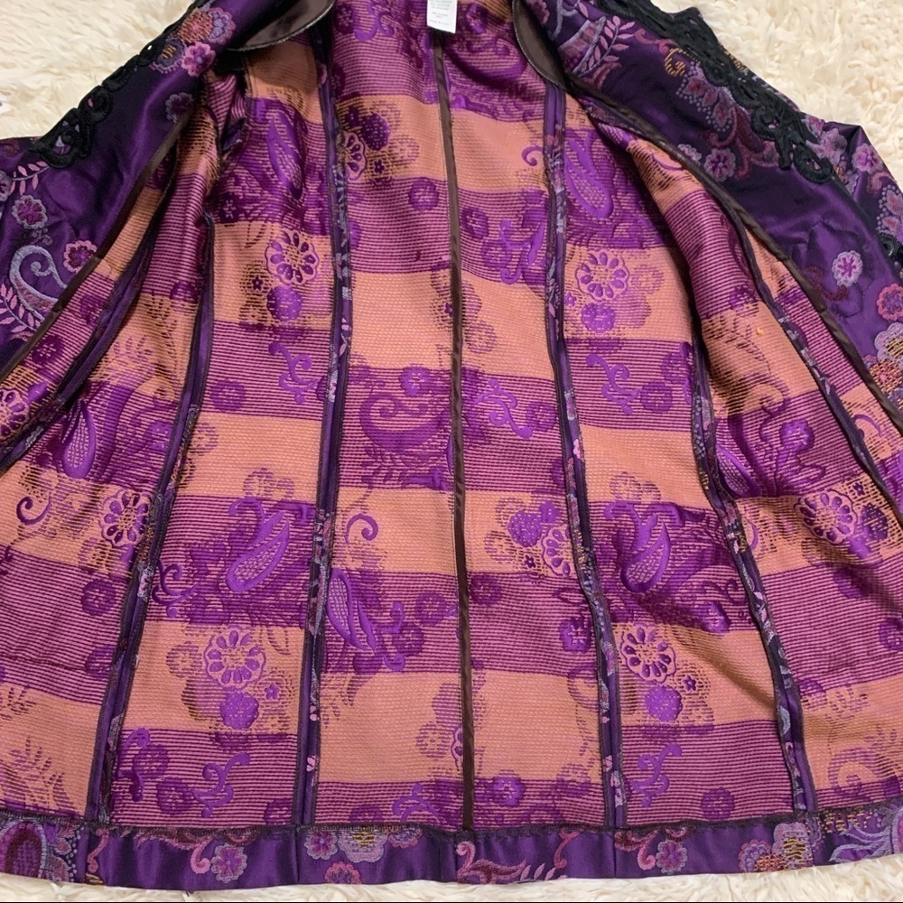 Vintage ISABEL Purple Paisley Tapestry Coat - Picture 14 of 15